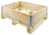 Dřevěná paletová ohrádka – nová 800 × 600 mm – 4 panty, IPPC, fumigovaná