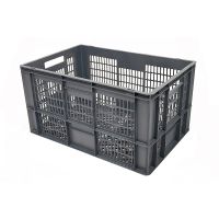 Stohovací eurokontejner, kapacita 60 litrů, perforovaný, 600x400x320mm