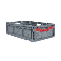 Plastový box, perforovaný, skládací, 39 litrů, 600x400x185mm